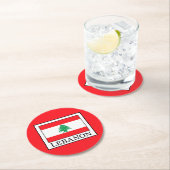 Dessous-de-verre Rond En Papier Liban (En situation)