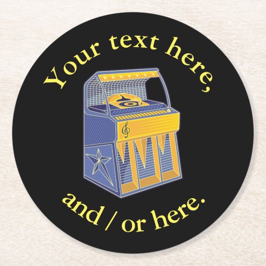 Dessous-de-verre Rond En Papier Librairie rétro (Devant)