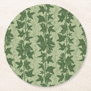 Dessous-de-verre Rond En Papier Lierre Hedera - motif vert botanique D_L.