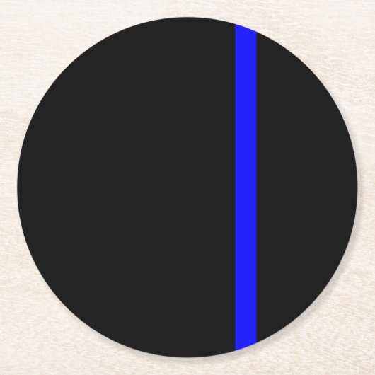 Dessous-de-verre Rond En Papier Ligne Bleue Mince Symbolique verticale (Devant)