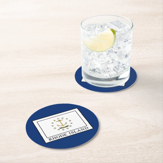 Dessous-de-verre Rond En Papier L'île Rhode (En situation)