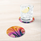 Dessous-de-verre Rond En Papier Lily Abstraite Bourgogne Lily Doux - Amélioré (En situation)