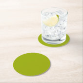Dessous-de-verre Rond En Papier Lime solide vert (En situation)