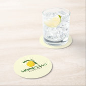 Dessous-de-verre Rond En Papier Limoncello (En situation)