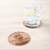 Dessous-de-verre Rond En Papier Lincoln Penny (En situation)
