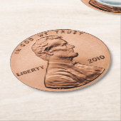 Dessous-de-verre Rond En Papier Lincoln Penny (Incliné)