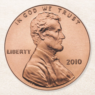 Dessous-de-verre Rond En Papier Lincoln Penny