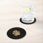 Dessous-de-verre Rond En Papier Lion Pawprint Girls Run Wild Black Gold ID1148 (En situation)