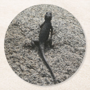 Dessous-de-verre Rond En Papier Lizard noir