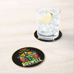 Dessous-de-verre Rond En Papier L'oasis extraterrestre de Roswell vous attend !