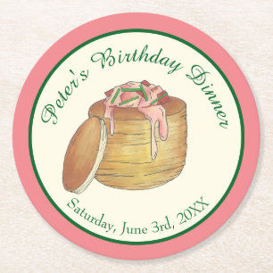 Dessous-de-verre Rond En Papier Lobster Newberg Newberg Dîner de plats de fruits d