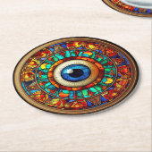 Dessous-de-verre Rond En Papier L'oeil du dragon (Incliné)