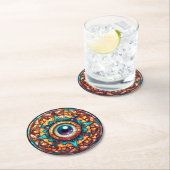 Dessous-de-verre Rond En Papier L'oeil du dragon (En situation)