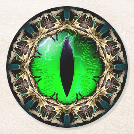Dessous-de-verre Rond En Papier L'oeil du dragon (Devant)