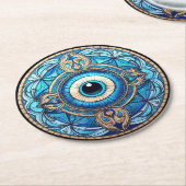 Dessous-de-verre Rond En Papier L'oeil du dragon (Incliné)