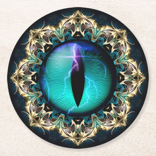 Dessous-de-verre Rond En Papier L'oeil du dragon (Devant)