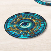 Dessous-de-verre Rond En Papier L'oeil du dragon (Incliné)