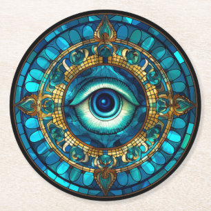 Dessous-de-verre Rond En Papier L'oeil du dragon