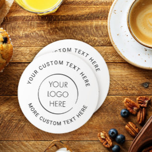 Dessous-de-verre Rond En Papier Logo de base personnalisé Entreprise ou marketing 
