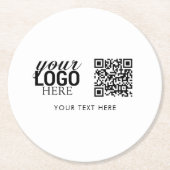 Dessous-de-verre Rond En Papier Logo de l'entreprise Code QR & Texte Cadeaux clien (Devant)