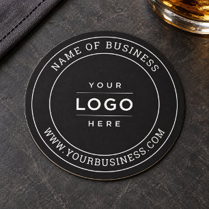 Dessous-de-verre Rond En Papier Logo de société noir personnalisé rond pour site w