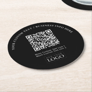 Dessous-de-verre Rond En Papier Logo d'entreprise de marque simple QR Code promoti