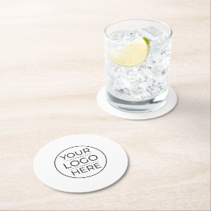 Dessous-de-verre Rond En Papier Logo d'entreprise rond moderne personnalisé