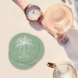 Dessous-de-verre Rond En Papier Logo du Mariage Monogramme personnalisé Palm Tree<br><div class="desc">Belle et élégante invitation de mariage Célébrez l'amour dans sa forme la plus pure avec des invitations qui reflètent l'élégance de votre union. Commandez vos élégantes invitations de mariage aujourd'hui et préparez le terrain pour une célébration aussi intemporelle que votre amour. Que vous teniez le noeud dans votre ville natale...</div>