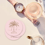Dessous-de-verre Rond En Papier Logo du Mariage Monogramme personnalisé Palm Tree<br><div class="desc">Belle et élégante invitation de mariage Célébrez l'amour dans sa forme la plus pure avec des invitations qui reflètent l'élégance de votre union. Commandez vos élégantes invitations de mariage aujourd'hui et préparez le terrain pour une célébration aussi intemporelle que votre amour. Que vous teniez le noeud dans votre ville natale...</div>