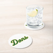 Dessous-de-verre Rond En Papier Logo du Script Dons (En situation)
