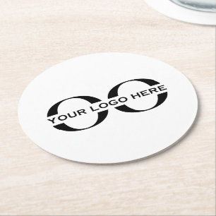 Dessous-de-verre Rond En Papier Logo Entreprise Entreprise Entreprise Blanc