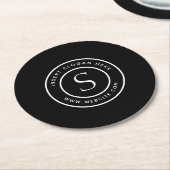 Dessous-de-verre Rond En Papier Logo Professional Plain Simple Modern Black (Incliné)
