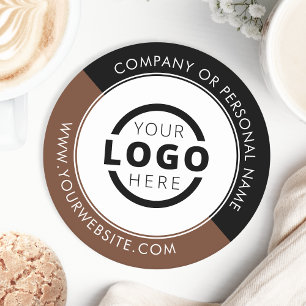 Dessous-de-verre Rond En Papier Logo promotionnel personnalisé Marqué Brown