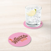 Dessous-de-verre Rond En Papier Logo Wonka Bar (En situation)