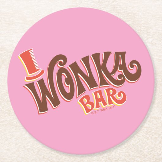 Dessous-de-verre Rond En Papier Logo Wonka Bar (Devant)