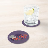 Dessous-de-verre Rond En Papier Logo Wonka Spiral (En situation)