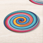 Dessous-de-verre Rond En Papier Lollipop Abstraite (Incliné)