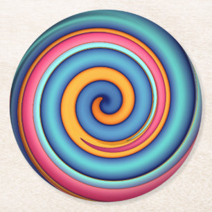 Dessous-de-verre Rond En Papier Lollipop Abstraite