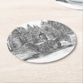 Dessous-de-verre Rond En Papier Loon Préparation au décollage (Incliné)