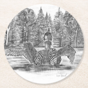 Dessous-de-verre Rond En Papier Loon Préparation au décollage