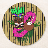 Dessous-de-verre Rond En Papier Luau Thème (Devant)