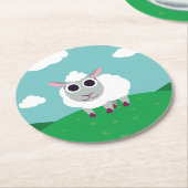 Dessous-de-verre Rond En Papier Lulu les moutons (Incliné)
