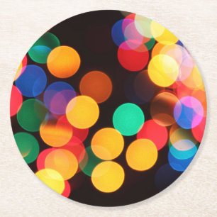 Dessous-de-verre Rond En Papier Lumières de Noël