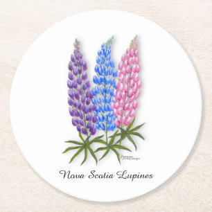 Dessous-de-verre Rond En Papier Lupins de Nouvelle-Écosse