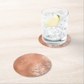 Dessous-de-verre Rond En Papier Lush Palm Leaf Mariage Terra Cotta ID956 (En situation)