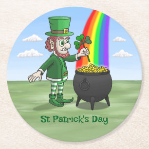 Dessous-de-verre Rond En Papier Lutin de la Saint-Patrick