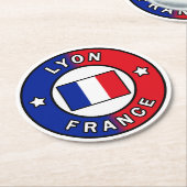 Dessous-de-verre Rond En Papier Lyon France (Incliné)