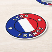 Dessous-de-verre Rond En Papier Lyon France (Incliné)