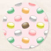 Dessous-de-verre Rond En Papier Macarons doux 16 (Devant)