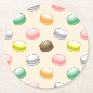 Dessous-de-verre Rond En Papier Macarons Sweet 16